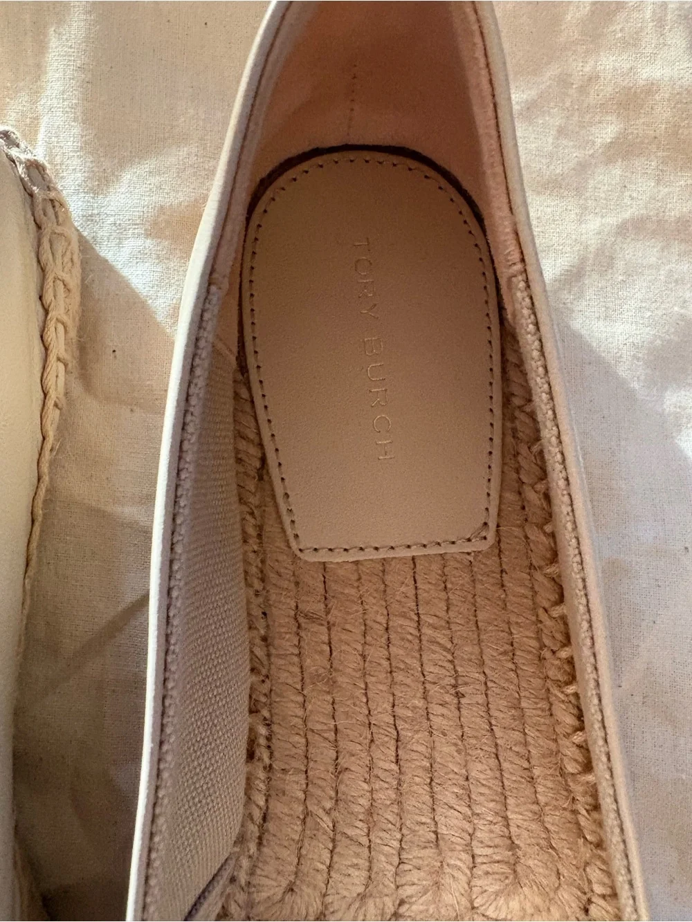 Tory Burch Women's Cream Leather Espadrille Slip-Ons